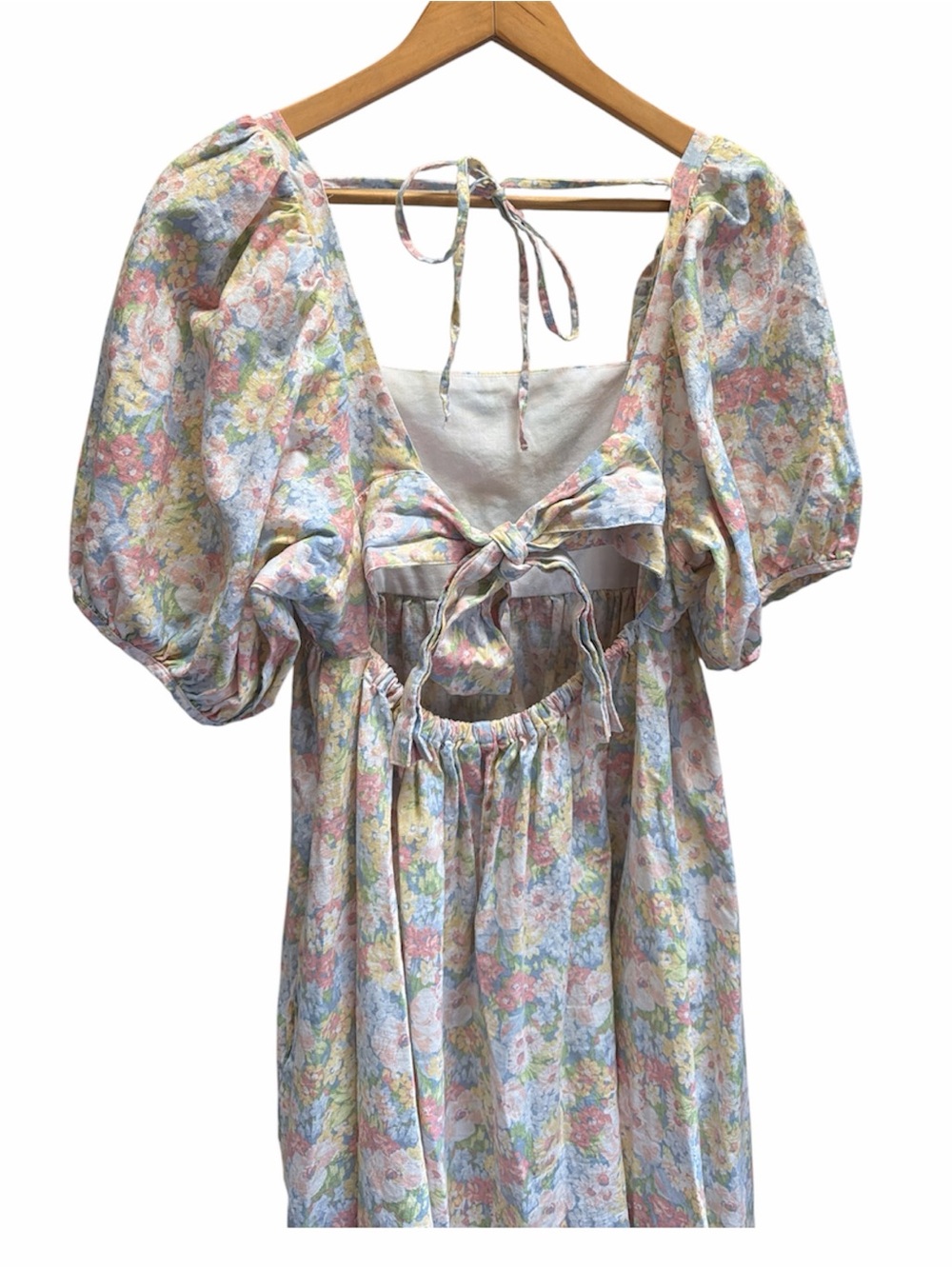 Joe Fresh x Jillian Harris FloralSquare-Neck Puff Sleeve Midi Dress Size S - Picture 4 of 8